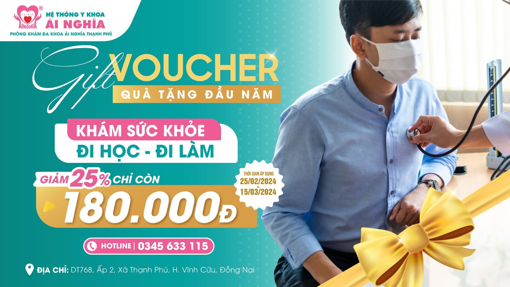 Ưu đãi Khám sức khỏe Đi học - Đi làm tại Ái Nghĩa Thạnh Phú
