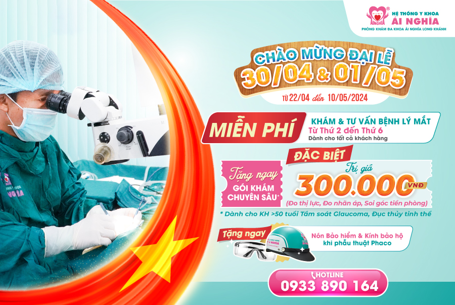 Chào mừng Đại lễ 30/04 & 01/05 - Tặng gói khám mắt chuyên sâu trị giá 300K