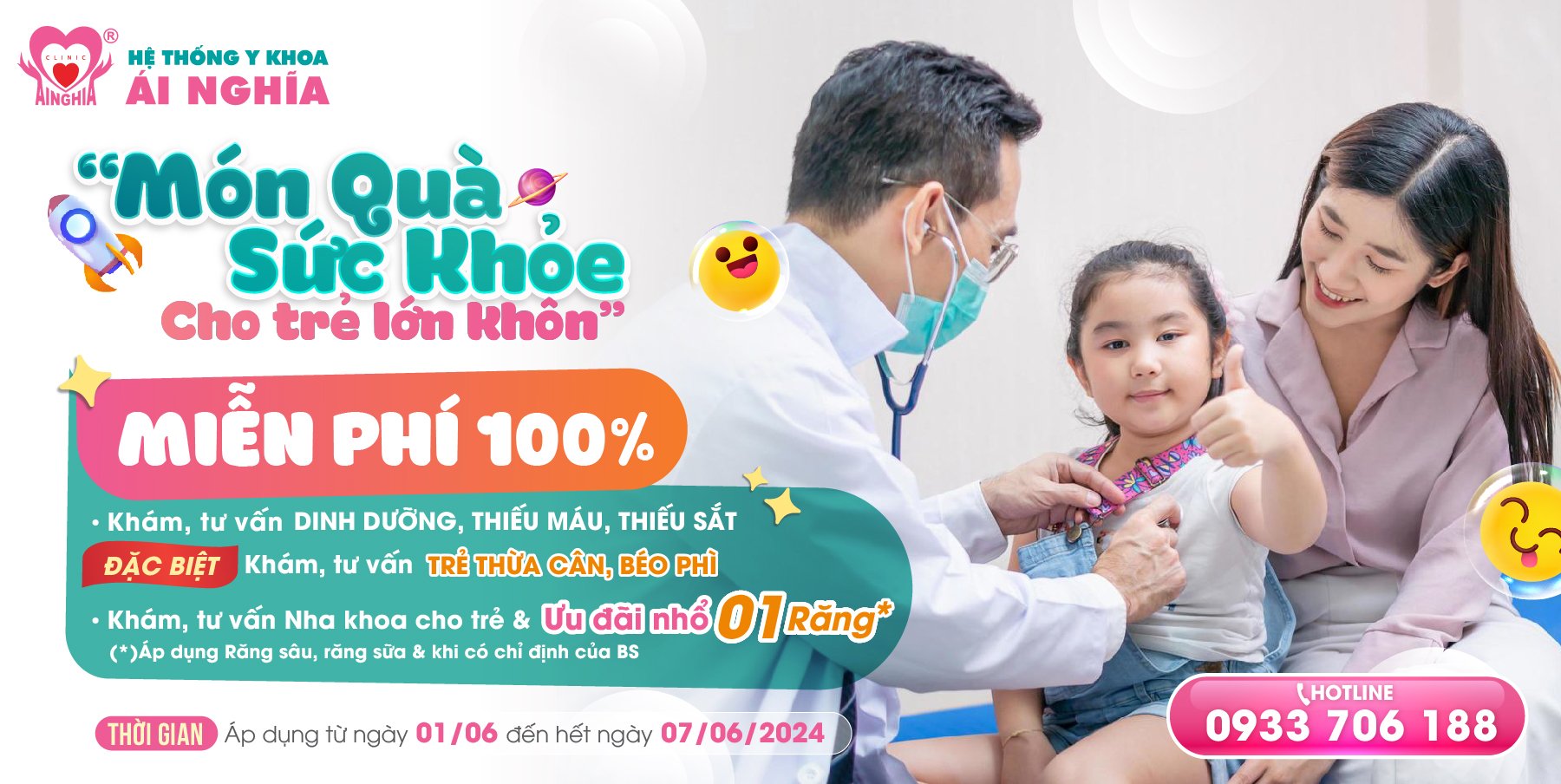 "Món quà sức khỏe - Dành tặng bé yêu" dịp 01.06- Khám dinh dưỡng và nhận nhiều phần quà hấp dẫn!