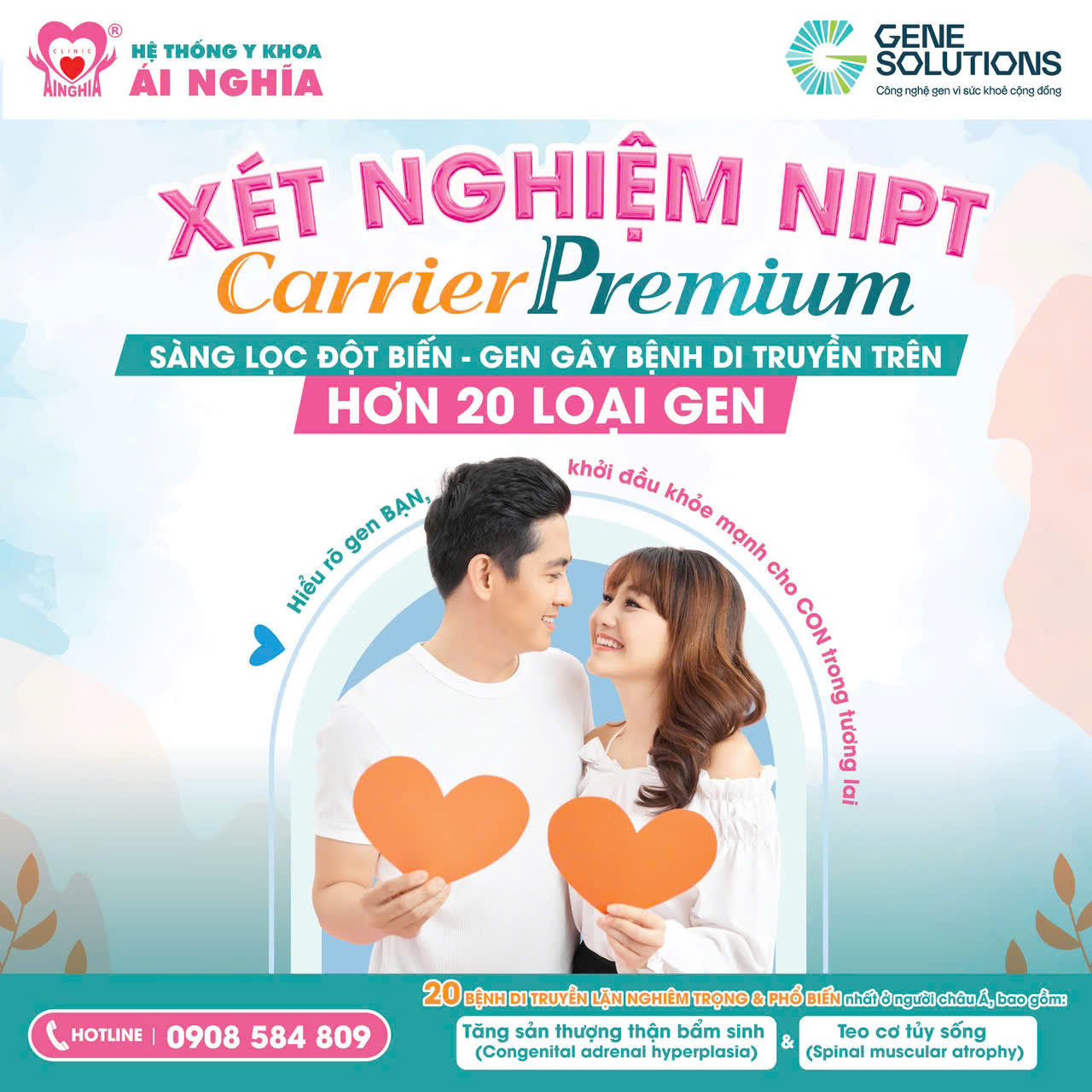 Xét Nghiệm NIPT CARRIER PREMIUM – Sàng Lọc Đột Biến Gen Gây Bệnh Di Truyền > 20 Loại Gen