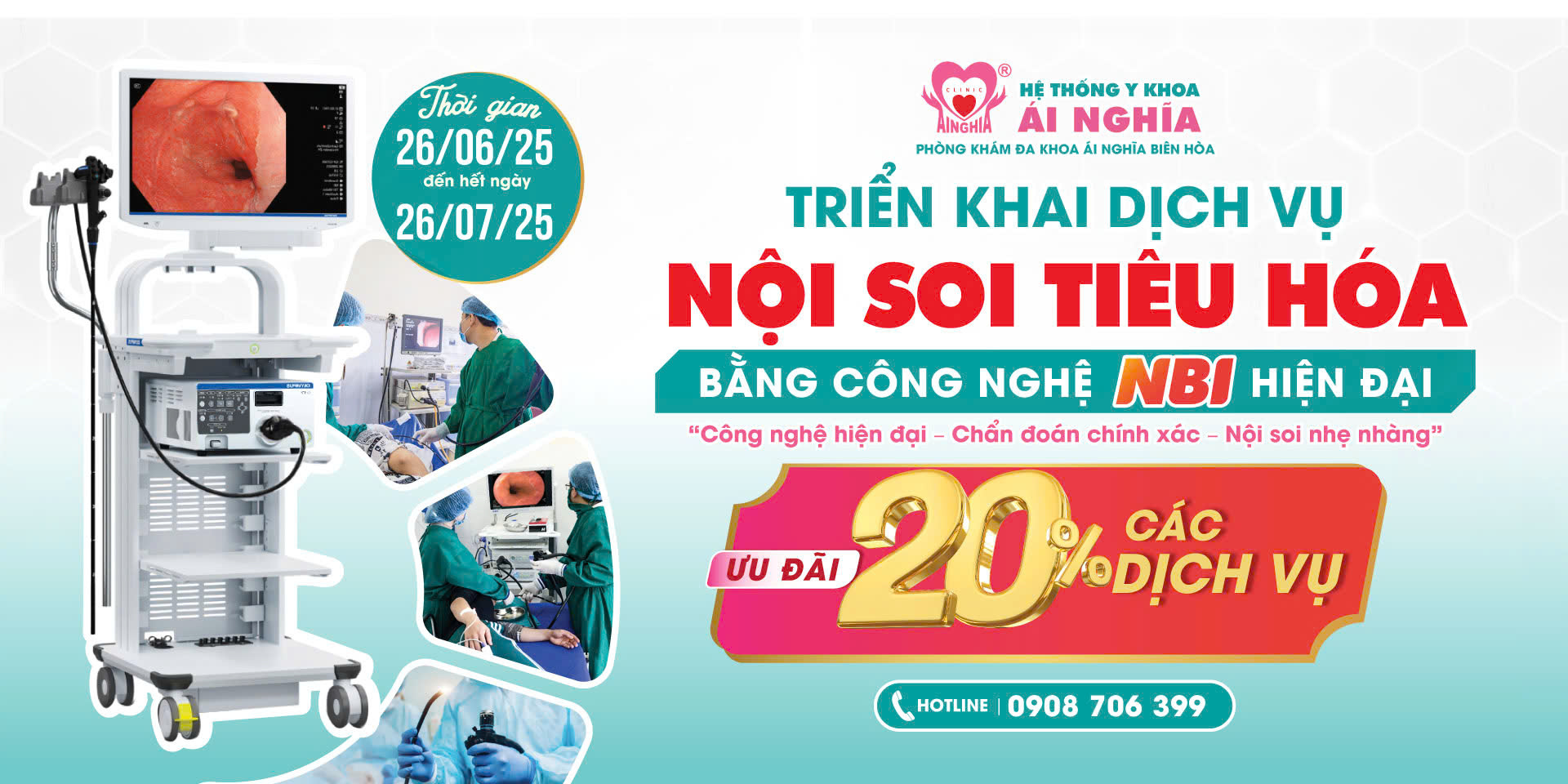 Ái Nghĩa Biên Hoà triển khai dịch vụ Nội soi tiêu hoá bằng công nghệ NBI hiện đại