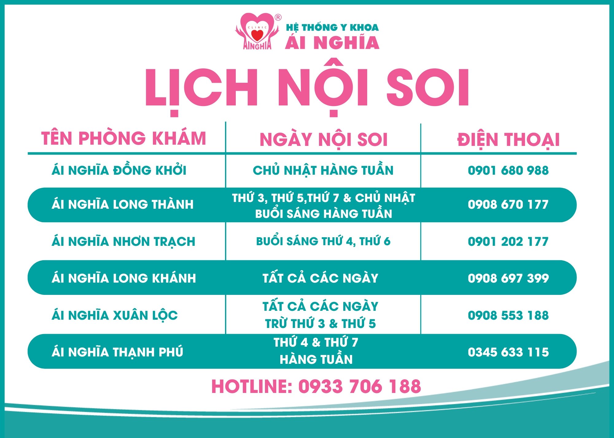 Lịch Nội soi tiêu hóa tại các Phòng khám đa khoa Ái Nghĩa