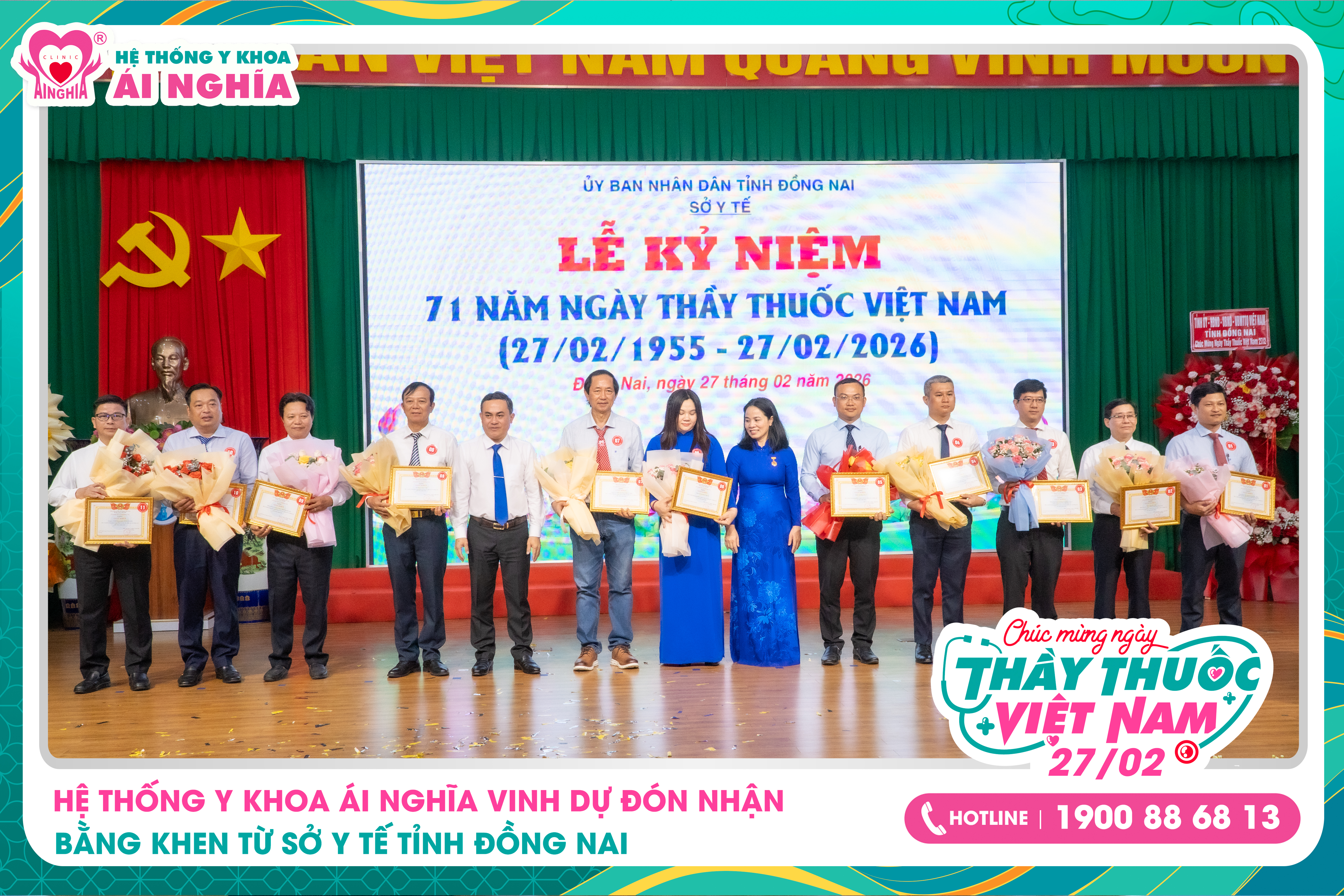 Hệ thống Y khoa Ái Nghĩa vinh dự đón nhận bằng khen từ Sở Y Tế tỉnh Đồng Nai