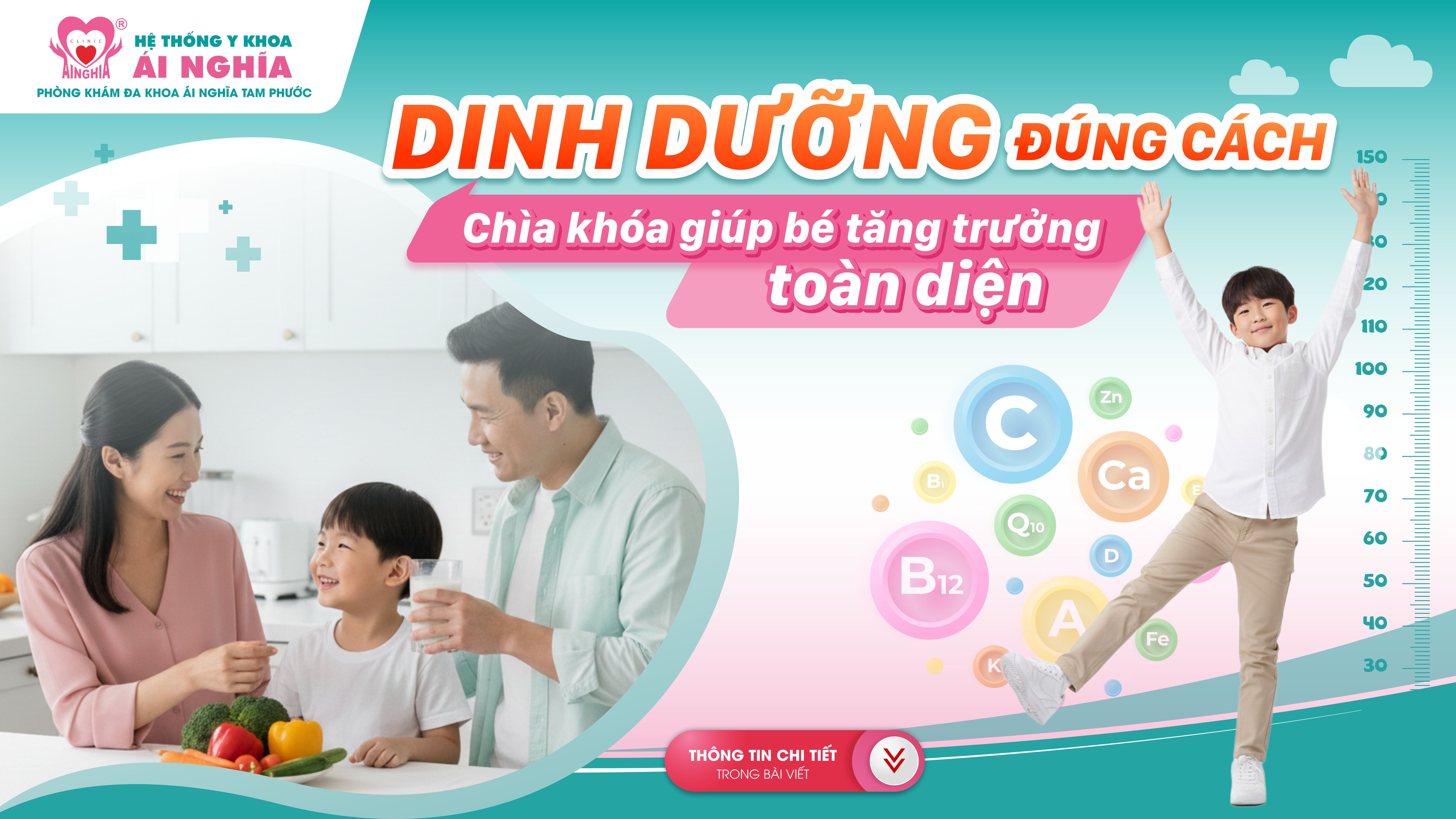 Dinh dưỡng đúng cách, chìa khóa giúp bé tăng trưởng toàn diện.